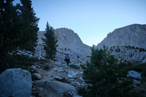 Starting the climb up Mt Whitney