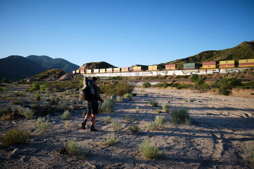 The train tracks below Cajon Pass