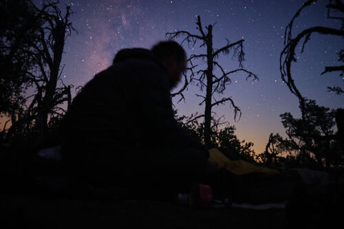 Packing up camp, this is how early I woke up most mornings in the desert