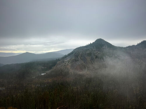 The fog rolls in after a heavy storm